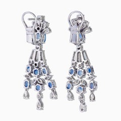 GIA zertifiziert 5,80 Karat Kashmir blauer Saphir und Diamant-Ohrringe in 18K WG