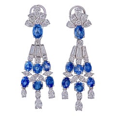 Orecchini con zaffiro blu del Kashmir e diamanti, certificati GIA, da 5,80 carati, in metallo 18 carati