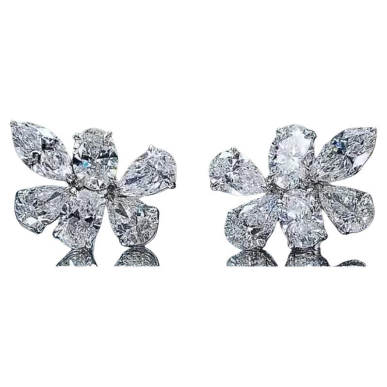 Orecchini in oro 18k con diamanti di forma mista certificati GIA 5,50 carati