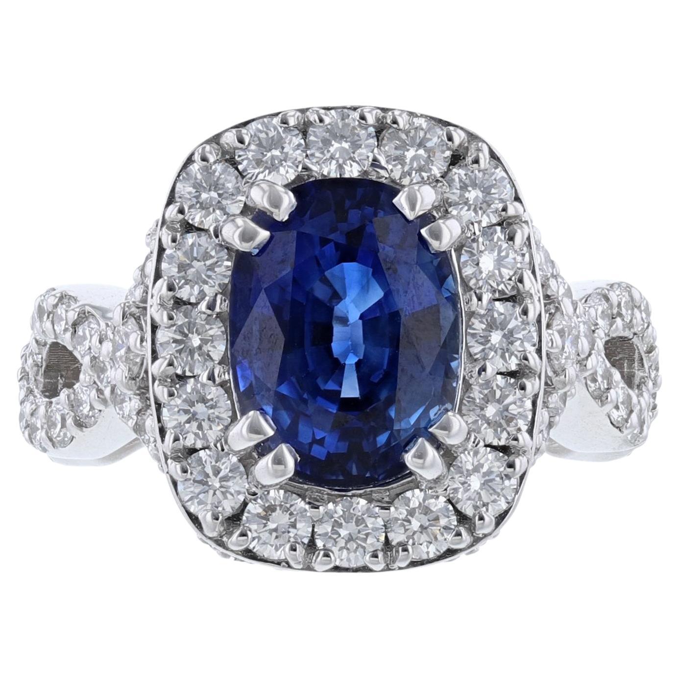 GIA Certified 5.81 Carat Madagascar Corundum Sapphire Diamond Ring For Sale