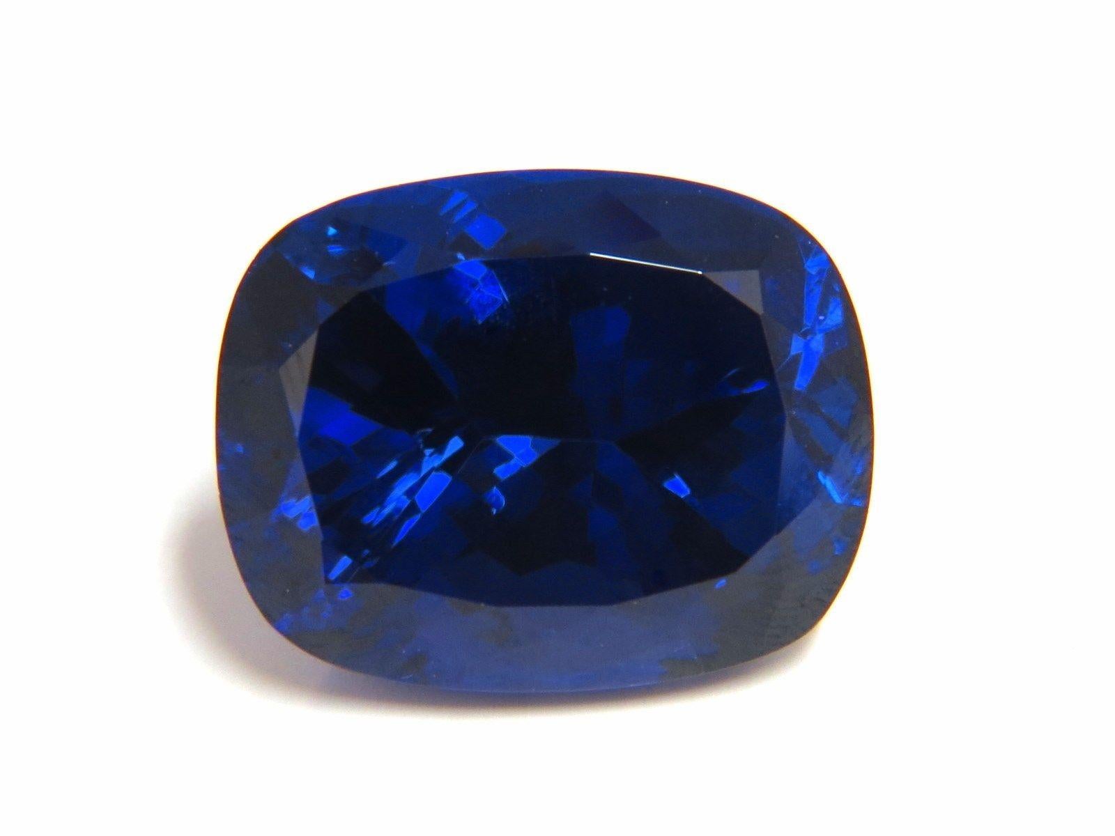 Women's or Men's GIA Certified 58.21 Carat Natural Blue Cushion Cut Tanzanite Magnificent For Sale