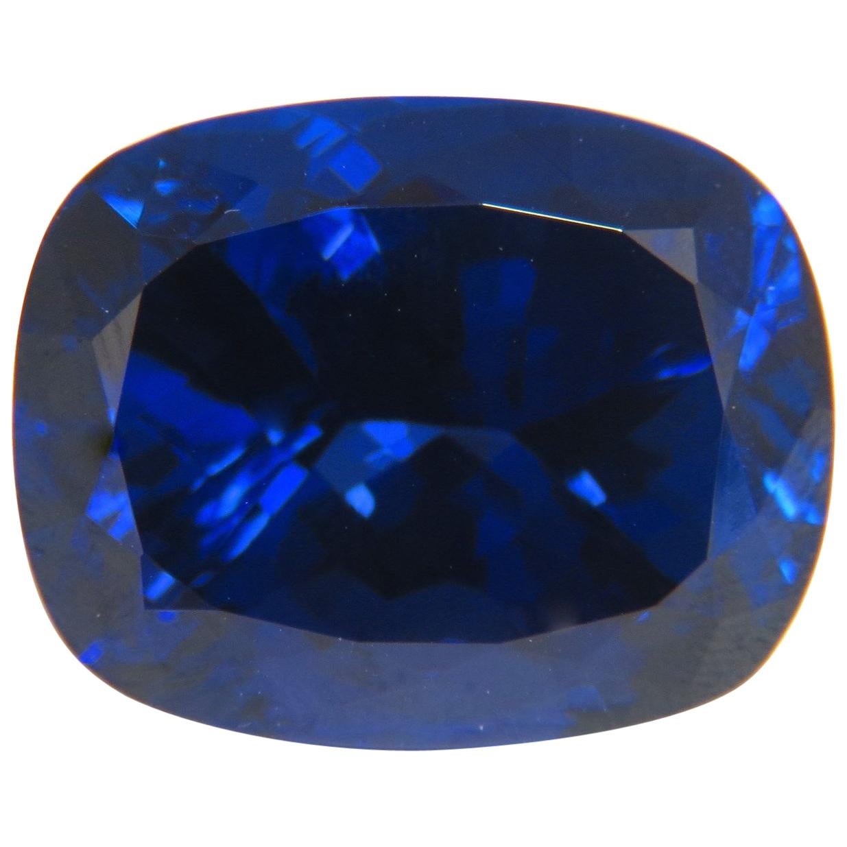 GIA zertifiziert 58.21 Karat Natürlicher Blauer Tansanit im Kissenschliff Prächtig