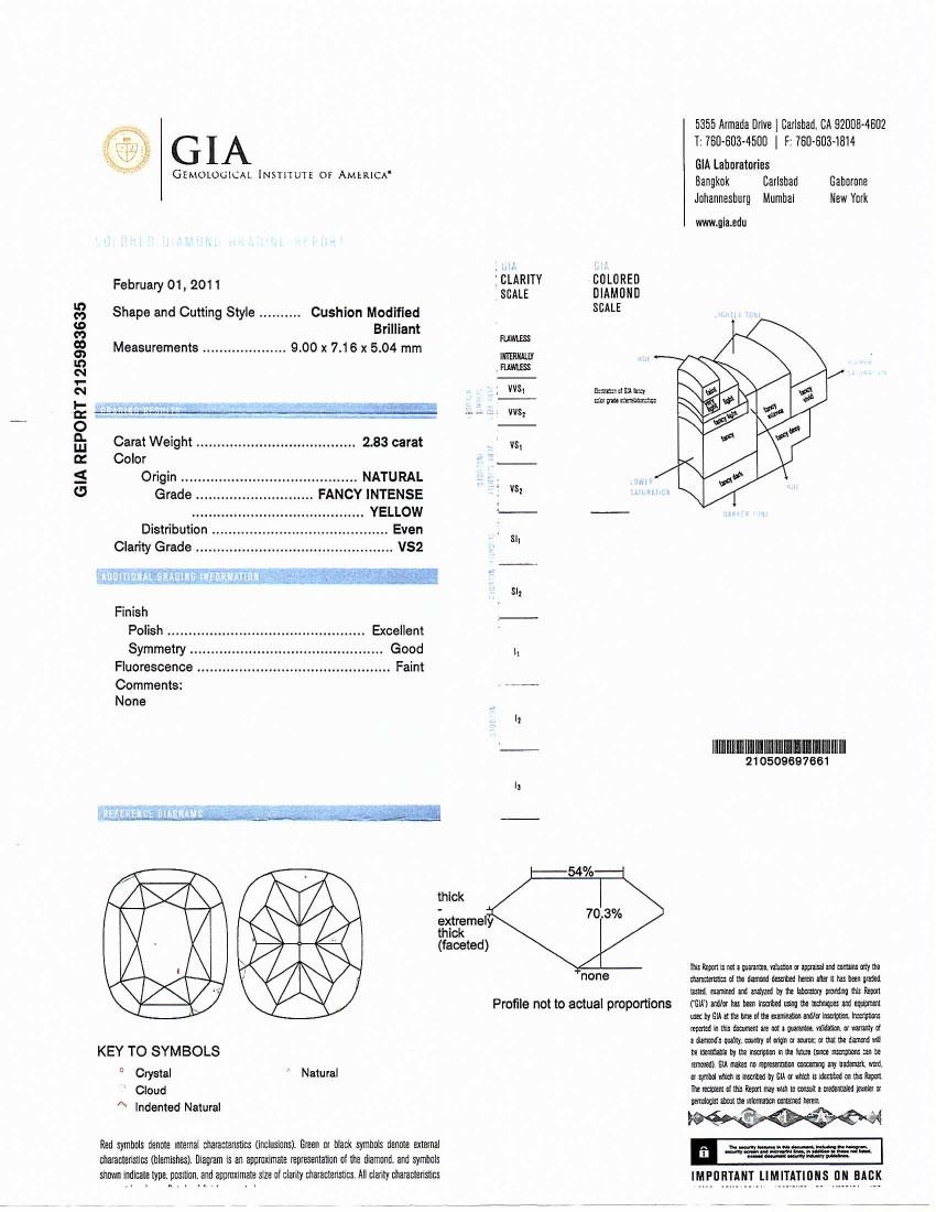 Oval Cut GIA Certified 5.86 Carat Fancy Intense Yellow or VS2 Diamond Earrings