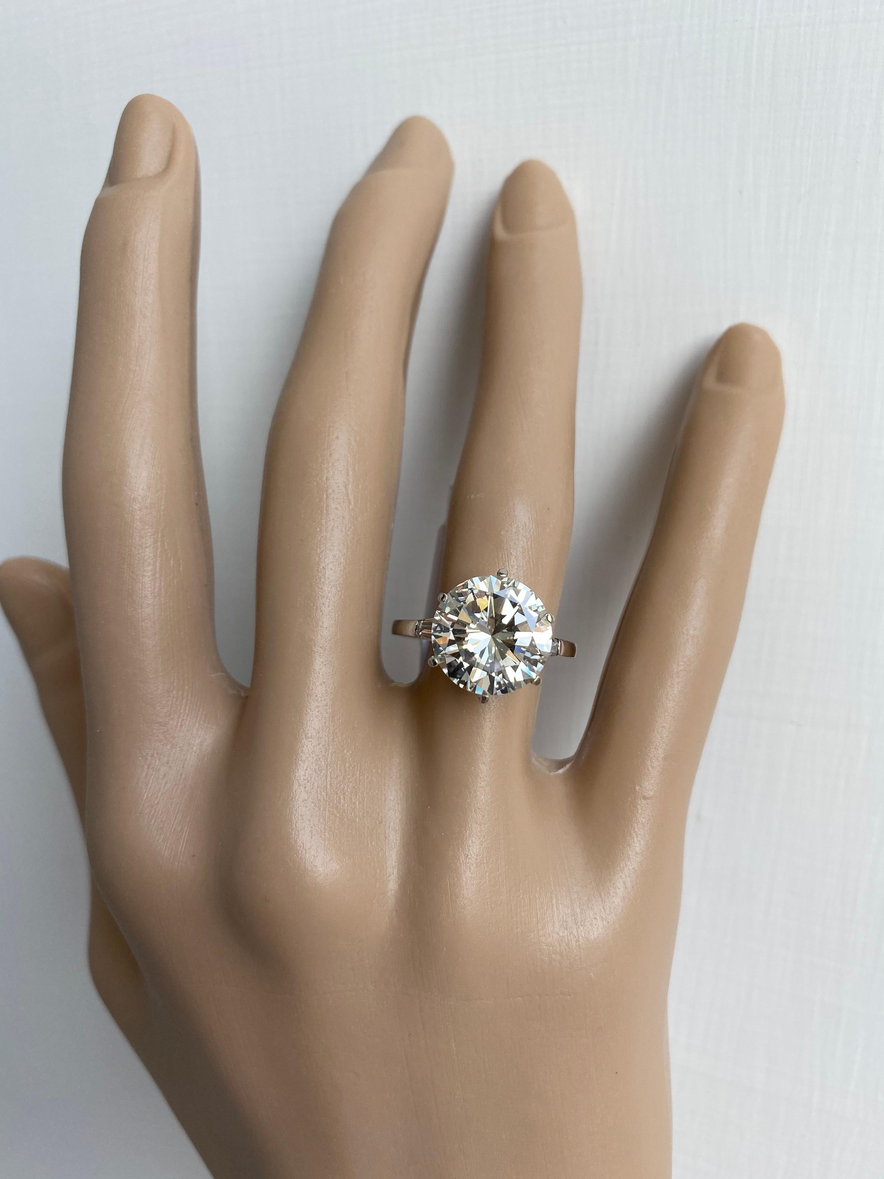 GIA Certified 5.87 Carat Round Brilliant Diamond Engagement Ring 7