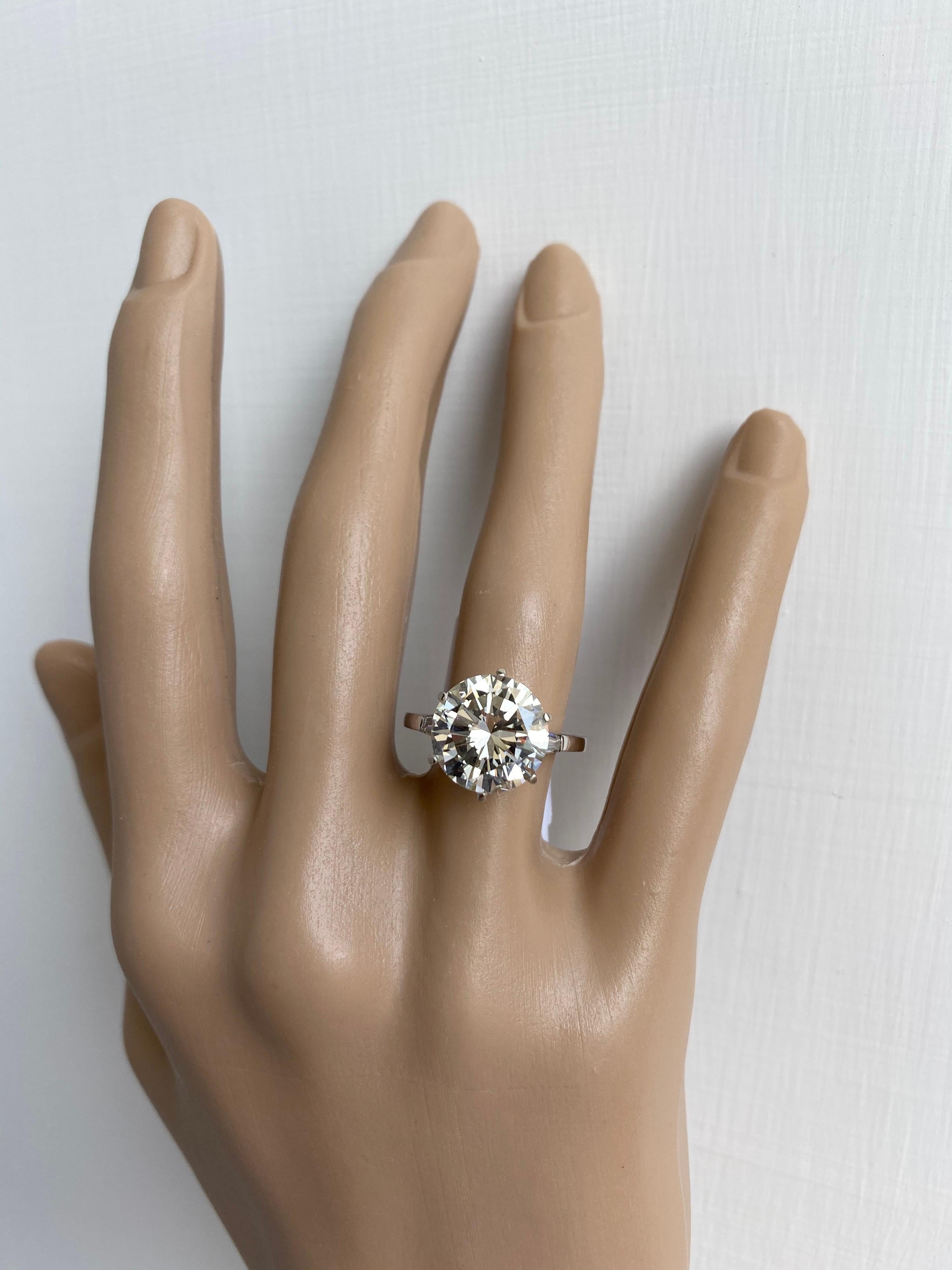 GIA Certified 5.87 Carat Round Brilliant Diamond Engagement Ring 8