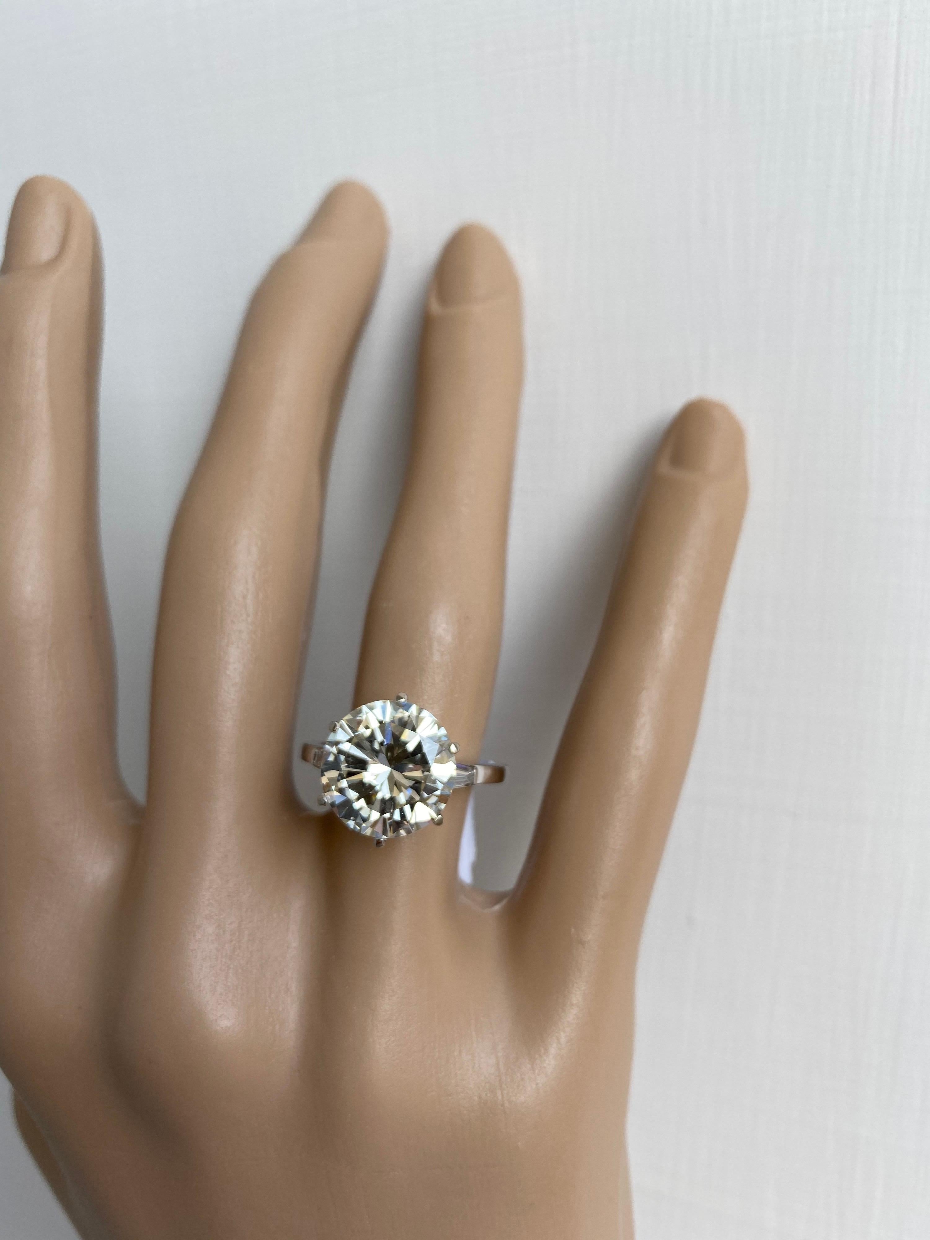 GIA Certified 5.87 Carat Round Brilliant Diamond Engagement Ring 9