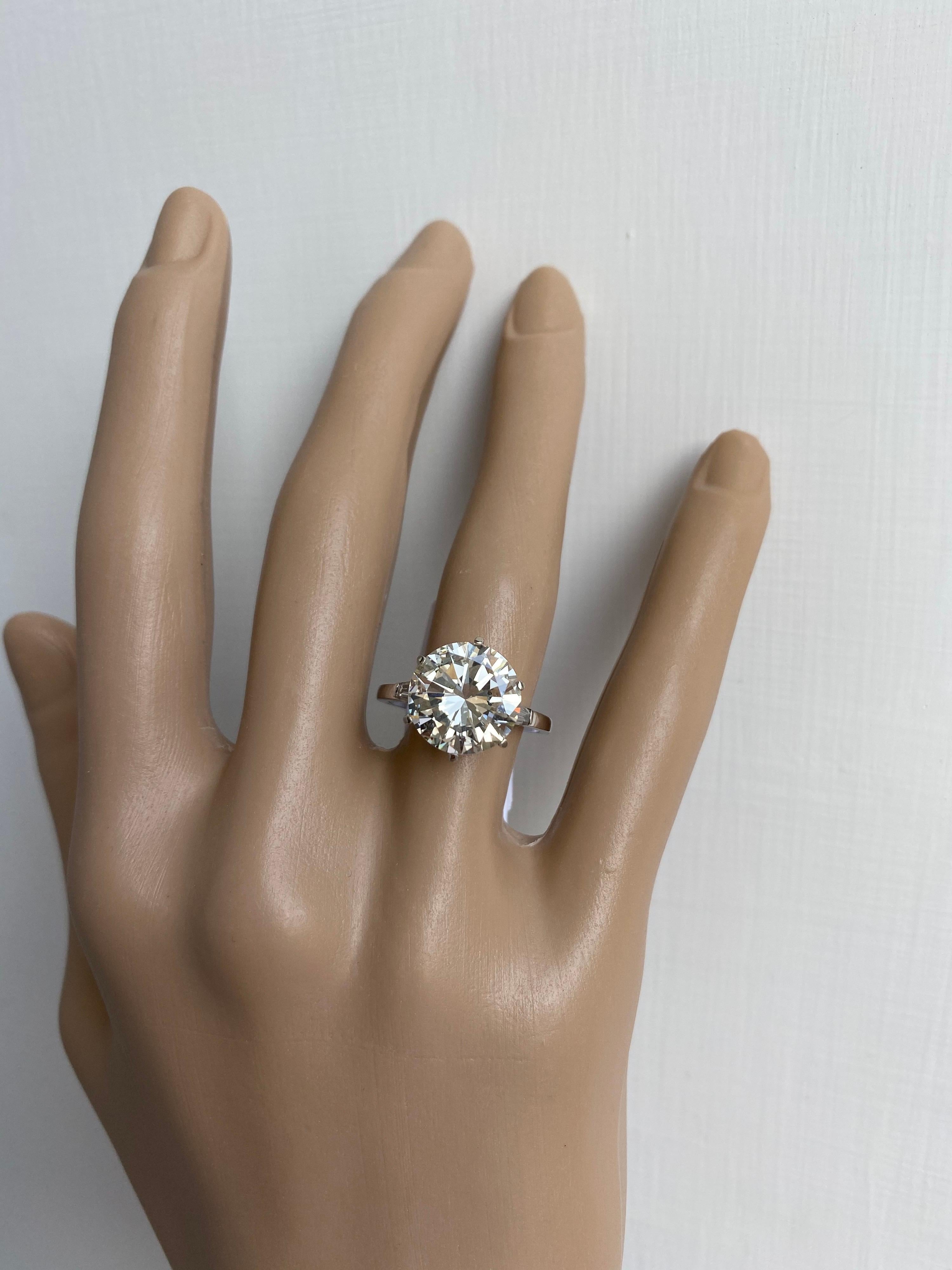GIA Certified 5.87 Carat Round Brilliant Diamond Engagement Ring 10