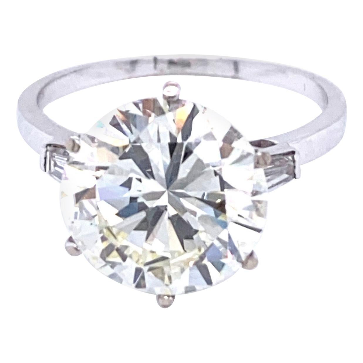 GIA Certified 5.87 Carat Round Brilliant Diamond Engagement Ring