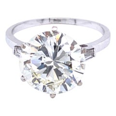 GIA Certified 5.87 Carat Round Brilliant Diamond Engagement Ring