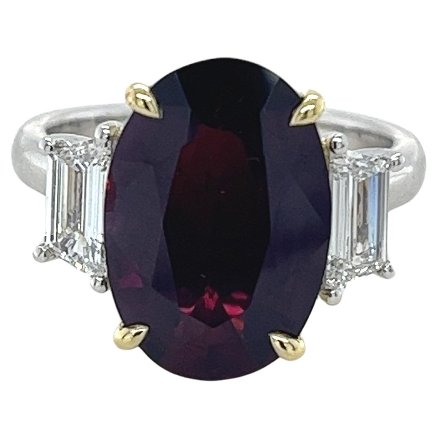 GIA Certified 5.87 Carat Ruby & Diamond Ring in Platinum