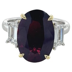 GIA Certified 5.87 Carat Ruby 
Diamond Ring in Platinum