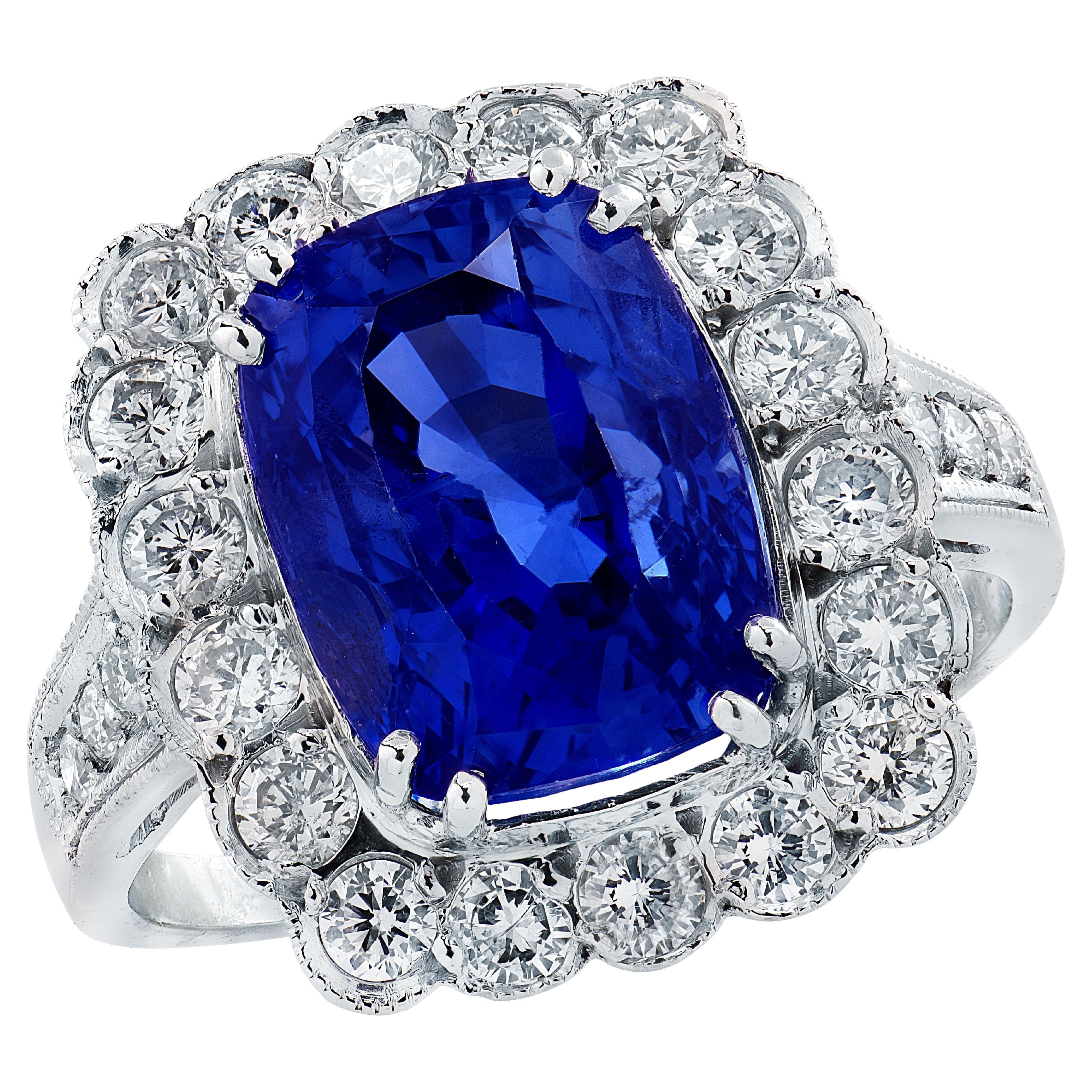 GIA Certified 5.88 Carat No Heat Sapphire
Diamond Ring