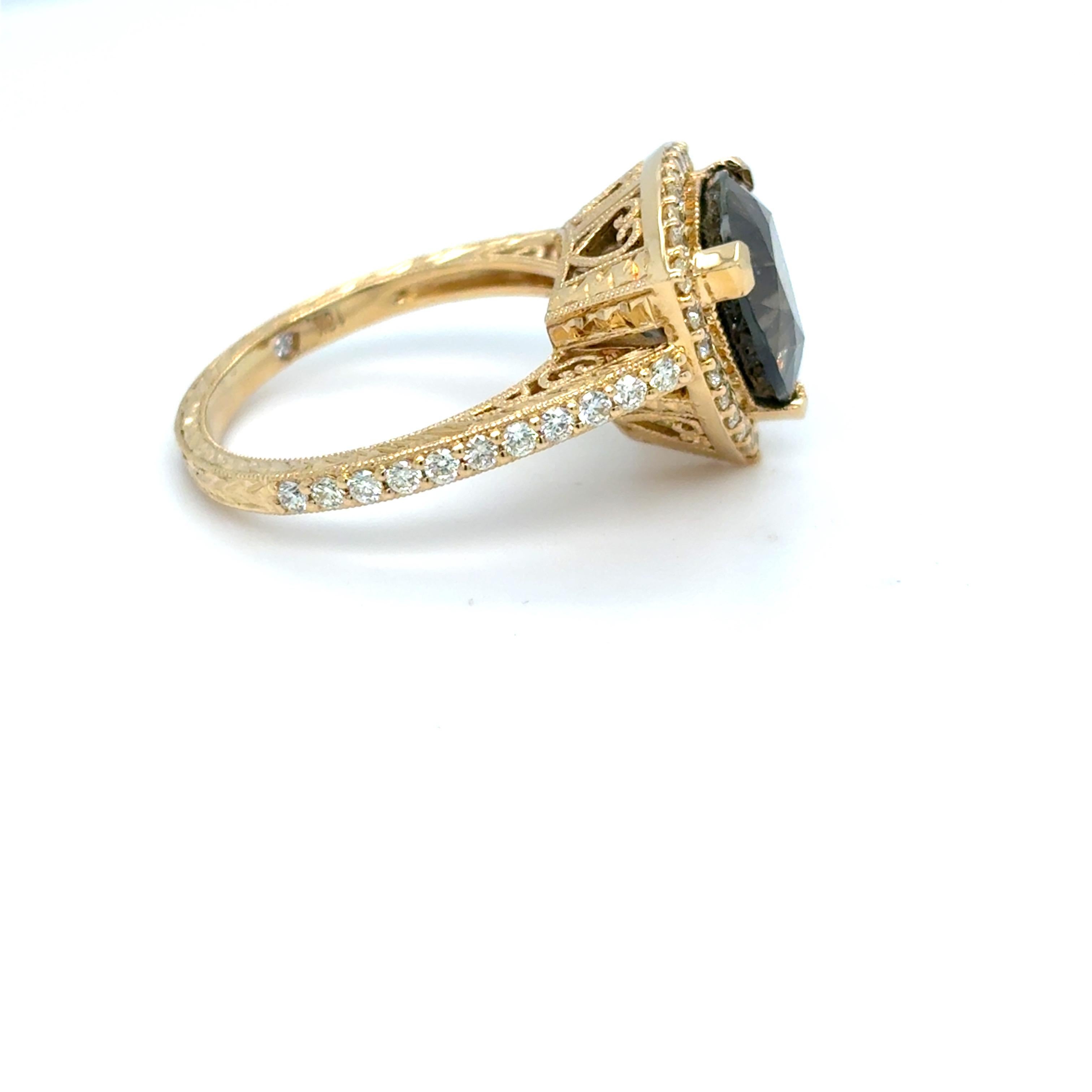 Women's GIA Certified 5.89 Carat Triangular Cut No Heat Green Sapphire Diamond Ring For Sale