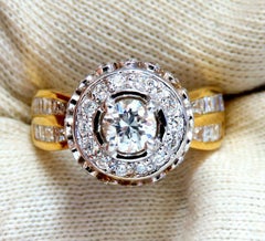 GIA Certified .59 Cart Round Cut Diamond Raised Crown Ring Flush 14 Karat*