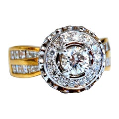 GIA-zertifizierter .59 Karat Rundschliff Diamant-Ring mit erhabener Krone 14 Karat
