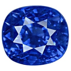 GIA Certified 5.90 Carat Cushion Blue No Heat Kashmir Sapphire Stone