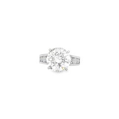GIA Certified 5.92 Carat  Natural  Round Brilliant cut Diamond Platinum Setting