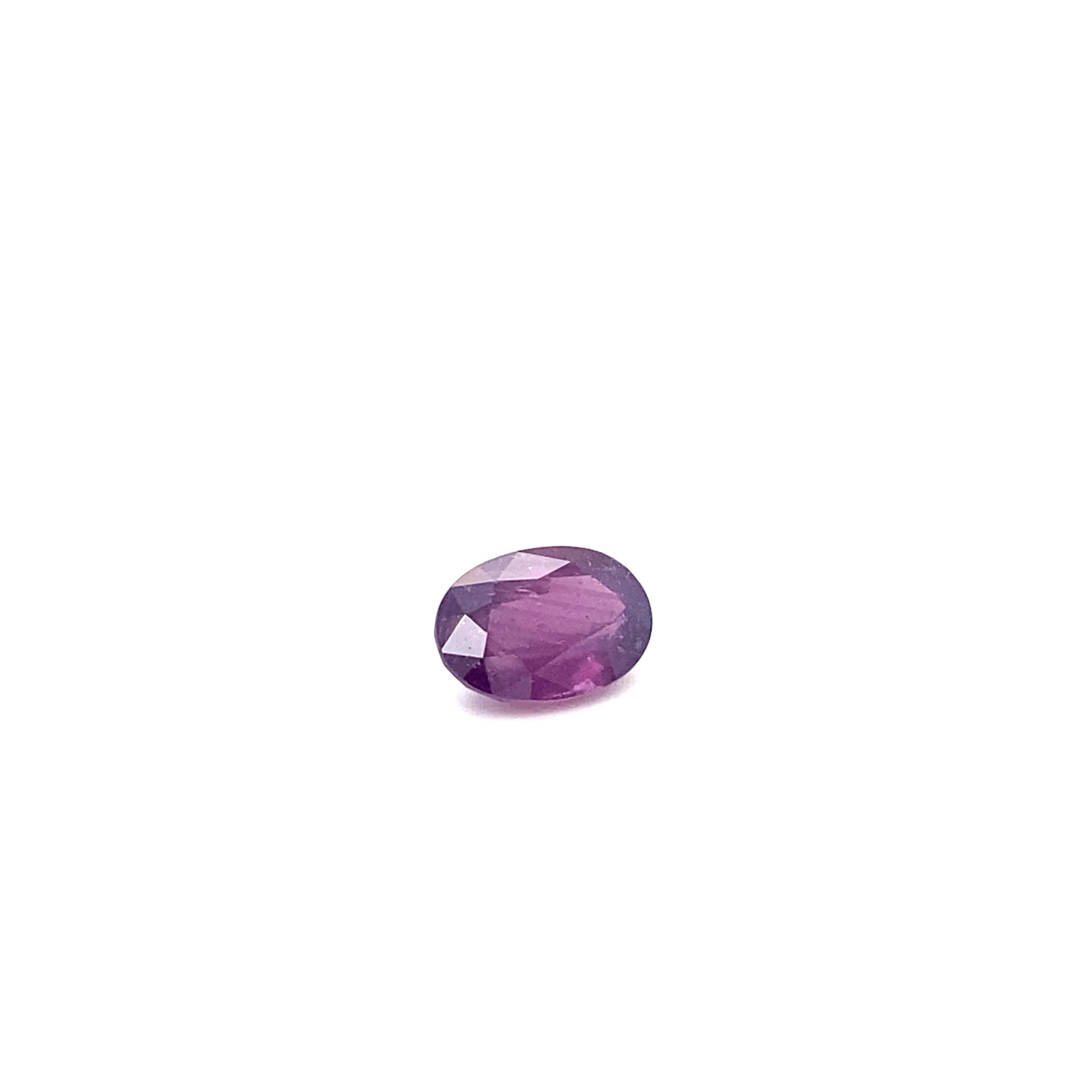 Oval Cut GIA Certified 5.94 Carat Oval Shape Natural Pink Purple Sapphire Loose Gemstone For Sale