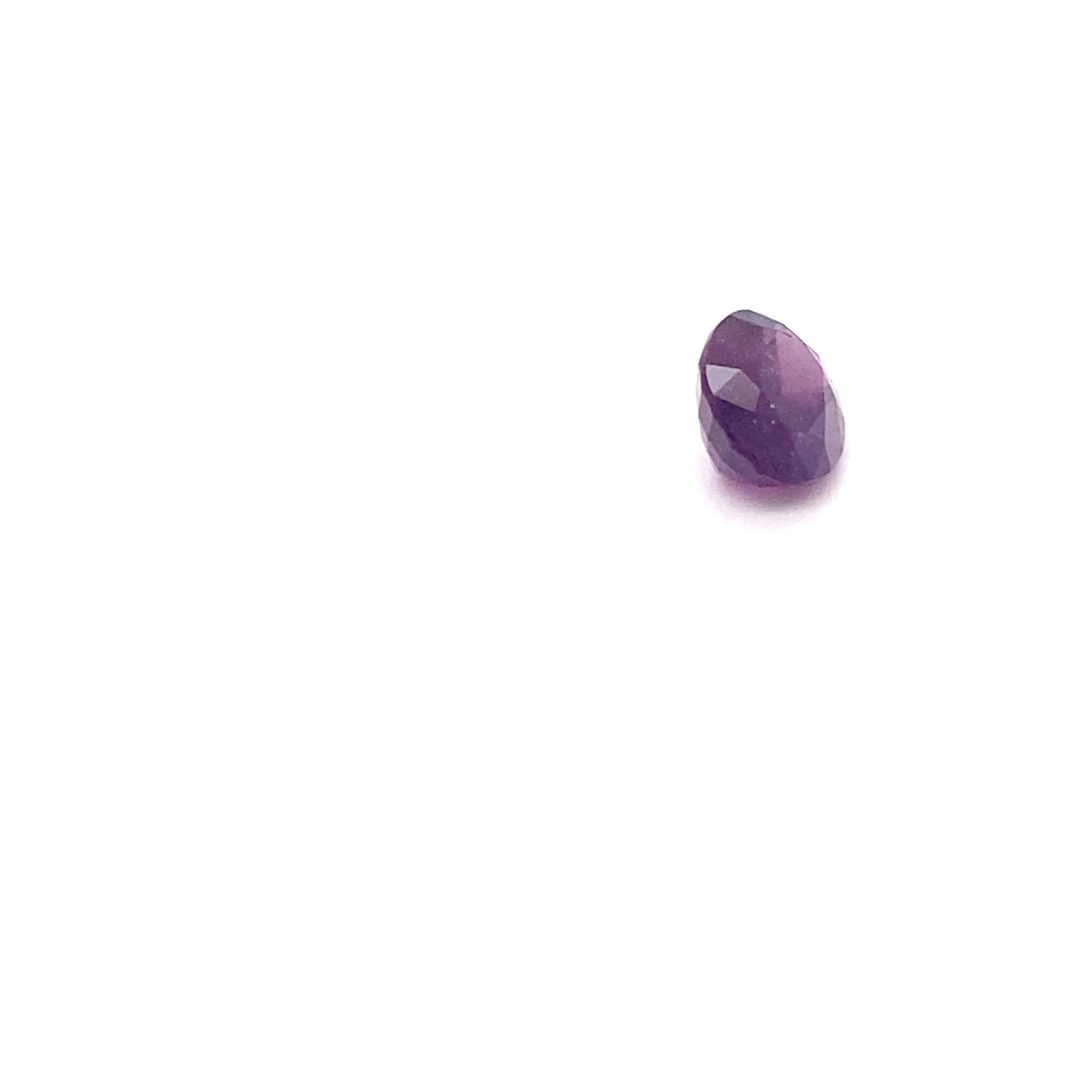 GIA Certified 5.94 Carat Oval Shape Natural Pink Purple Sapphire Loose Gemstone For Sale 1