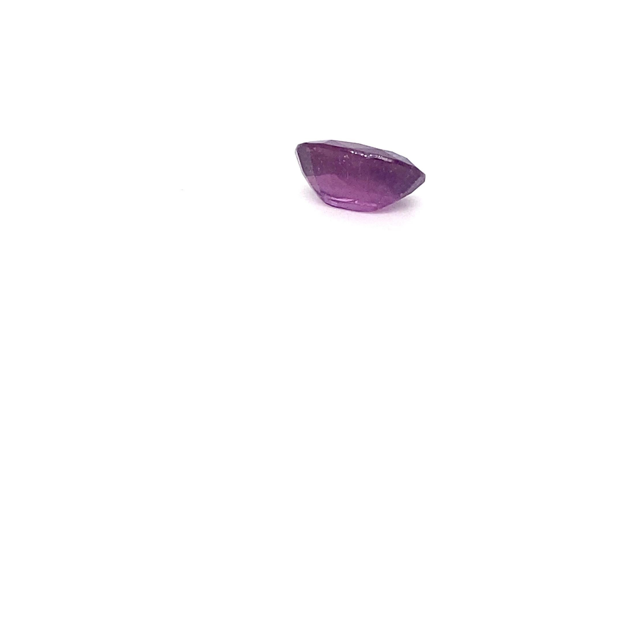 GIA Certified 5.94 Carat Oval Shape Natural Pink Purple Sapphire Loose Gemstone For Sale 1