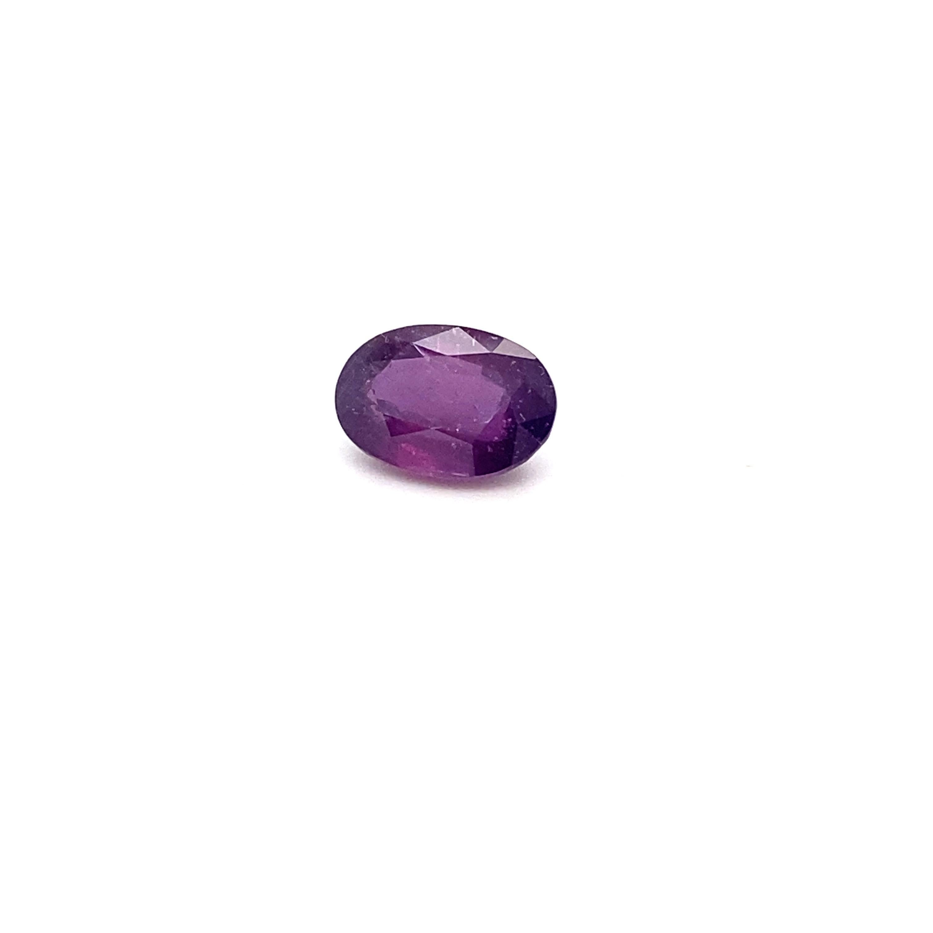 GIA Certified 5.94 Carat Oval Shape Natural Pink Purple Sapphire Loose Gemstone For Sale