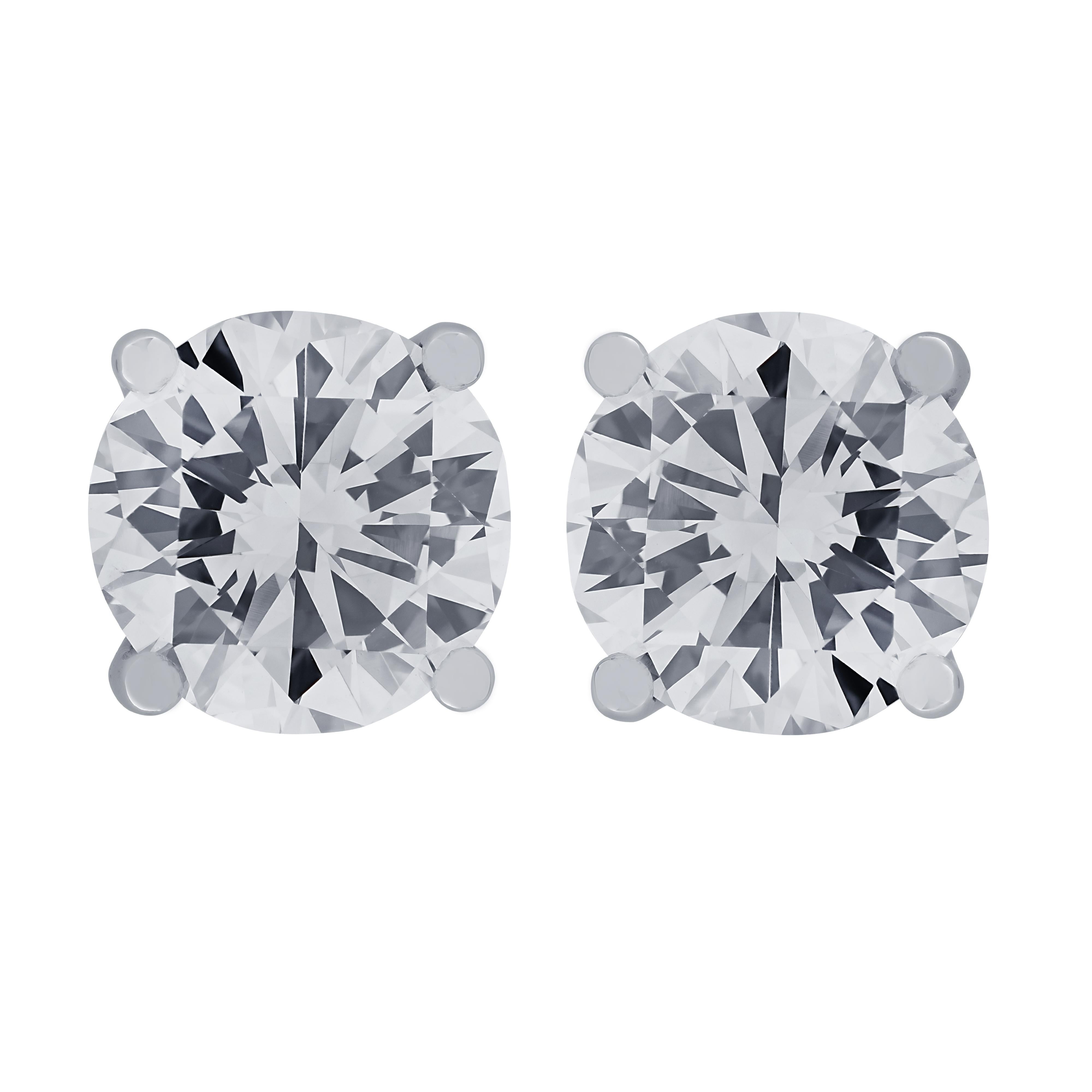 Vivid Diamonds Certified 5.96 Carat Diamond Solitaire Stud Earrings In New Condition In Miami, FL