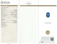 Gemma di zaffiro blu naturale di 5.97 carati con rapporto GIA