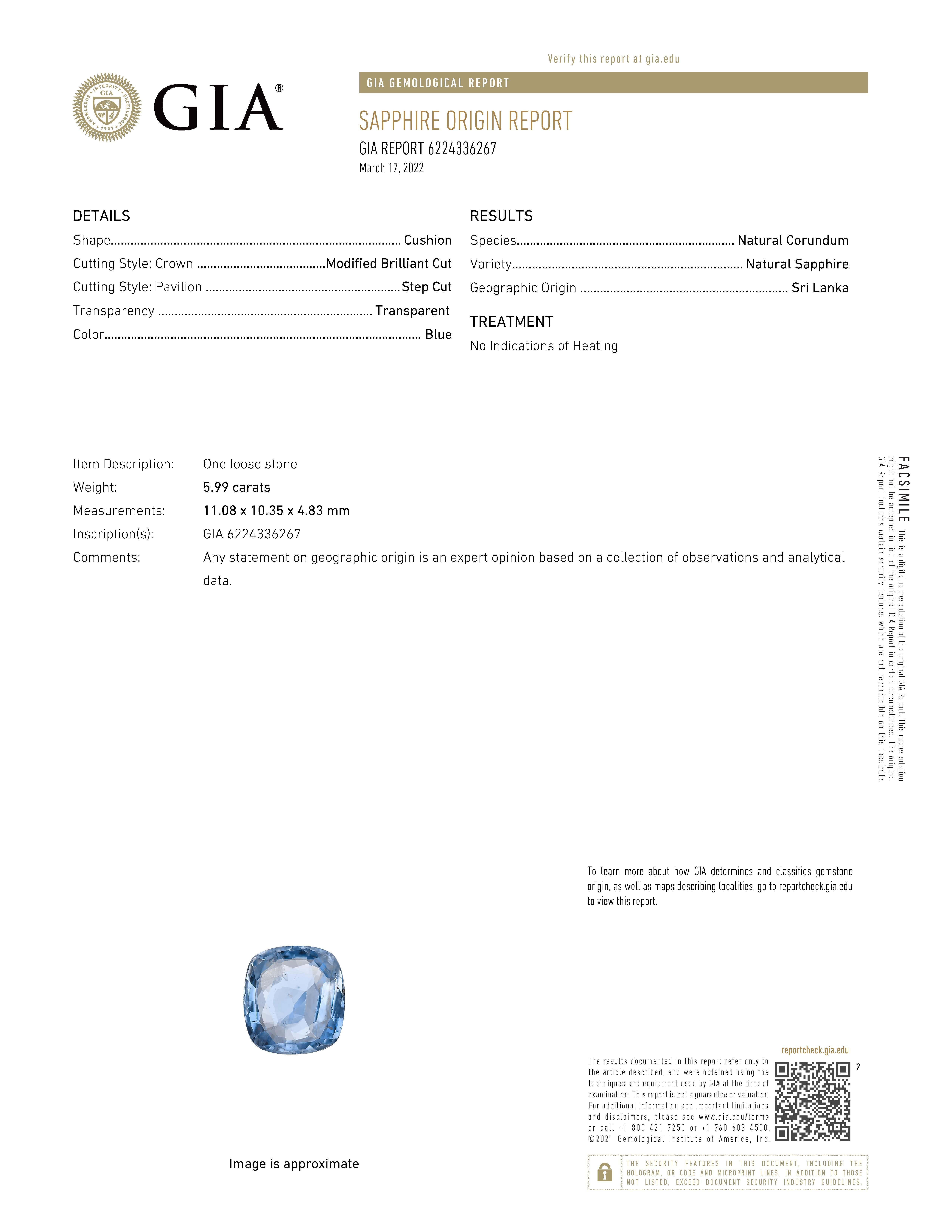 GIA-zertifizierter 5,99 Karat natürlicher blauer Saphir-Ring mit Diamanten aus 14k Gold im Zustand „Neu“ im Angebot in Westminster, CA