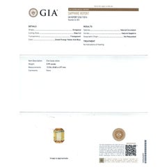 Natural Unheated Orangy Yellow Blue Sapphire Stone 5.99 carats with GIA Report