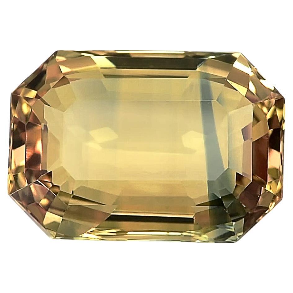 GIA Certified 5.99 Carats Unheated Orangy Yellow Blue Sapphire 