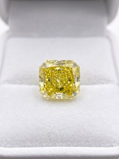GIA Certified 5Ct Fancy Intense Yellow Diamond Ring & 20Ct. F/VS Tennis Necklace