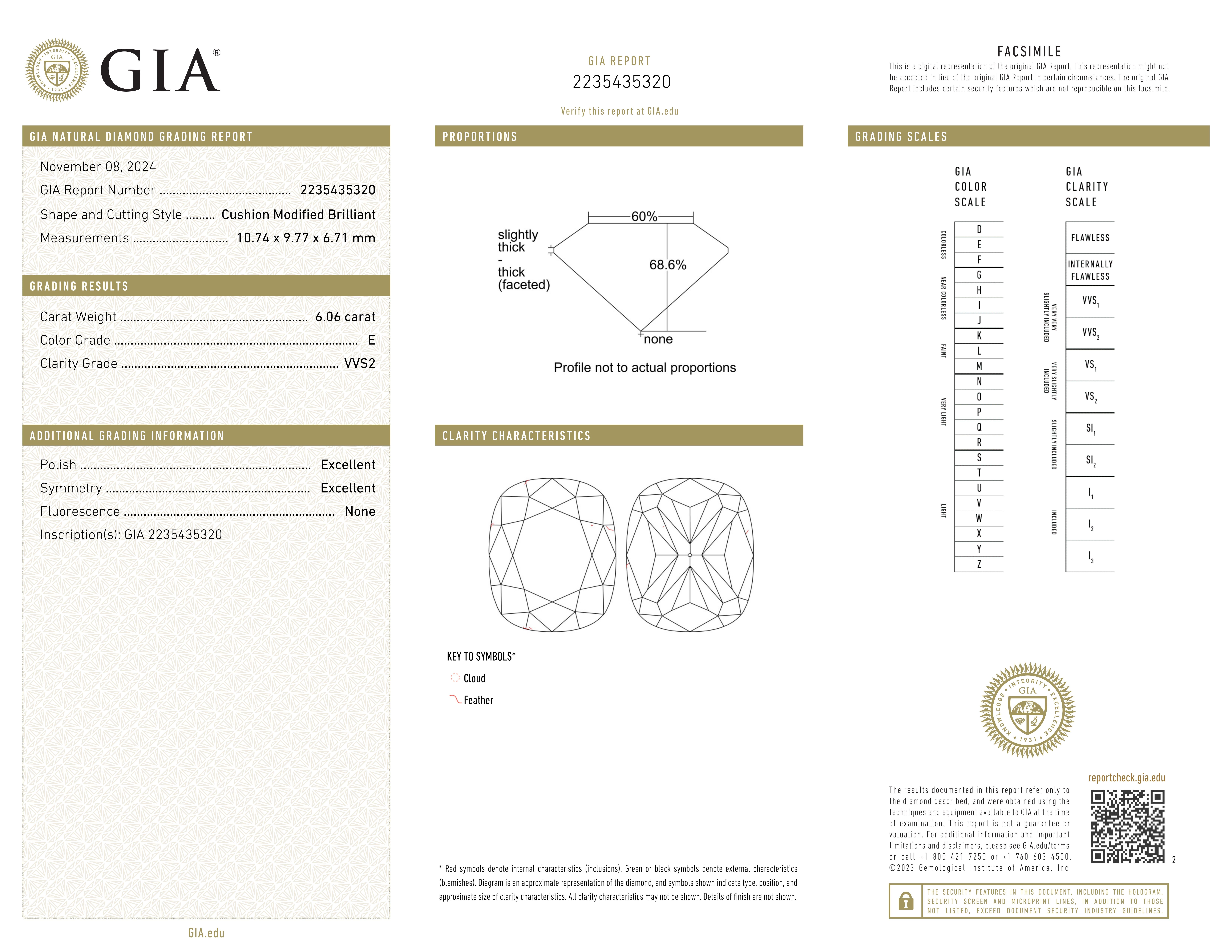 GIA Certified 6.06 Carat Cushion Cut Diamond E Color VVS2 Clarity Ring with pavè In New Condition For Sale In Chicago, IL