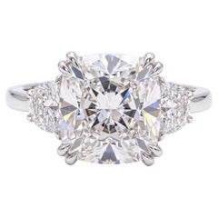 GIA Certified 6 Carat Cushion Cut Diamond Ring Diamond Ring
