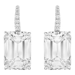 GIA Certified 6 Carat Diamond Emerald Cut Earrings