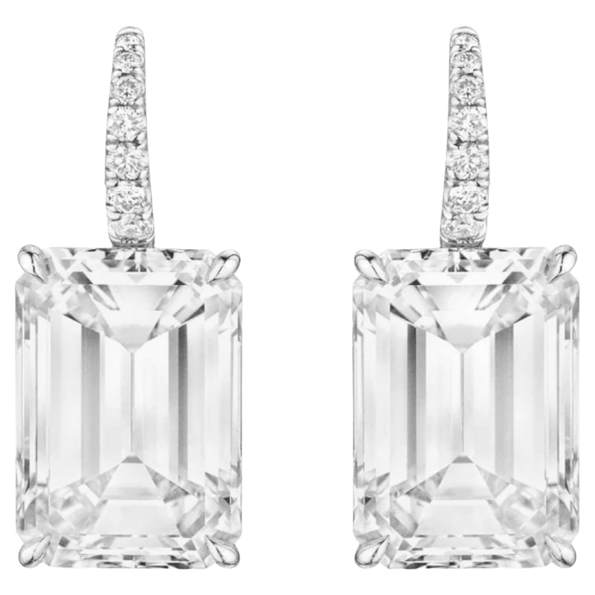 GIA Certified 6 Carat Diamond Emerald Cut Earrings