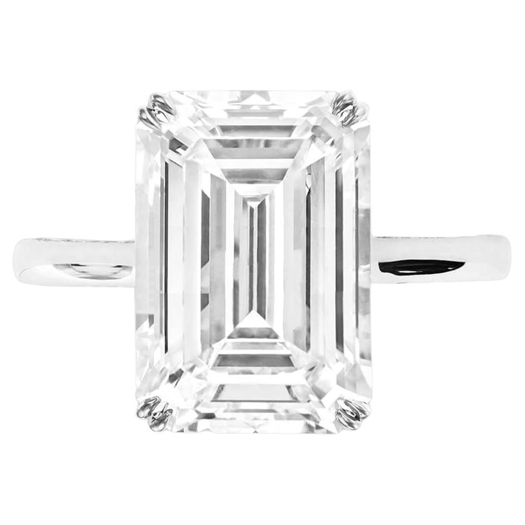 GIA Certified 6 Carat Emerald Cut Diamond Ring