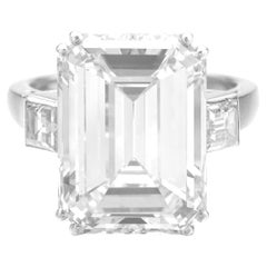 GIA Certified 6-Carat Emerald Cut Diamond Ring in Platinum