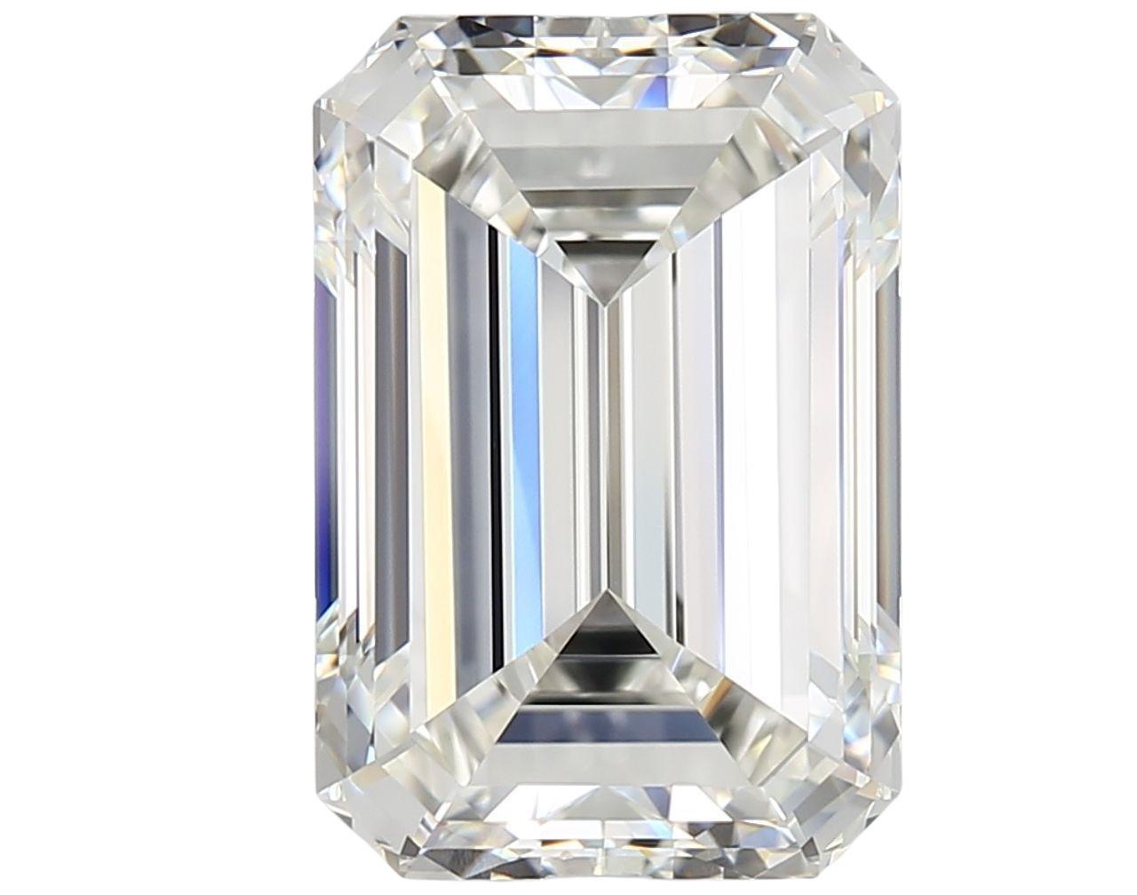 GIA zertifiziert 6,06 Karat Smaragdschliff VVS2 Diamantring mit konischem Baguette (Zeitgenössisch) im Angebot