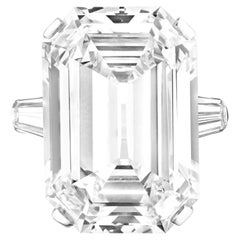 GIA Certified 6 Carat Emerald Cut F Internally Flawless Diamond Platinum Ring