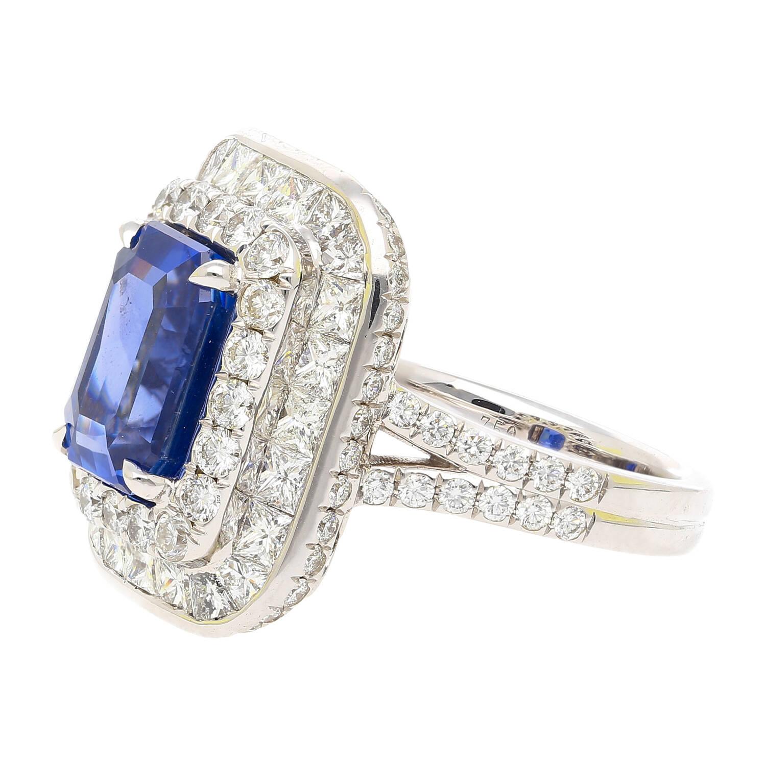 6 carat blue sapphire ring