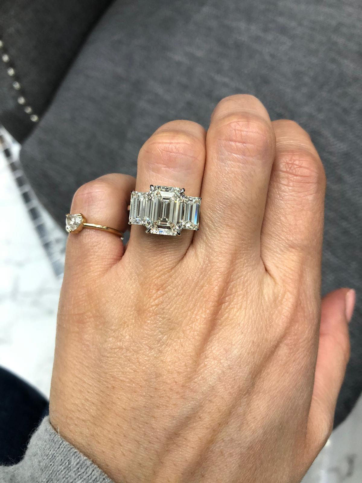 7 carat emerald cut diamond ring