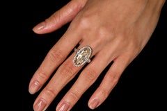 GIA Certified 6 Carat Fancy Light Yellow-Brown Diamond 18K White Gold Ring