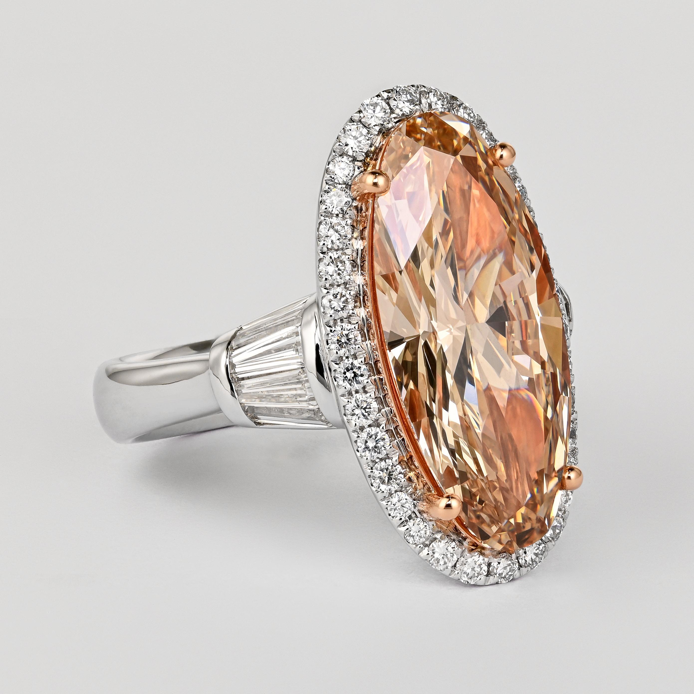 GIA Certified 6 Carat Fancy Light Yellow-Brown Diamond 18K White Gold Ring In Good Condition For Sale In Miami, FL