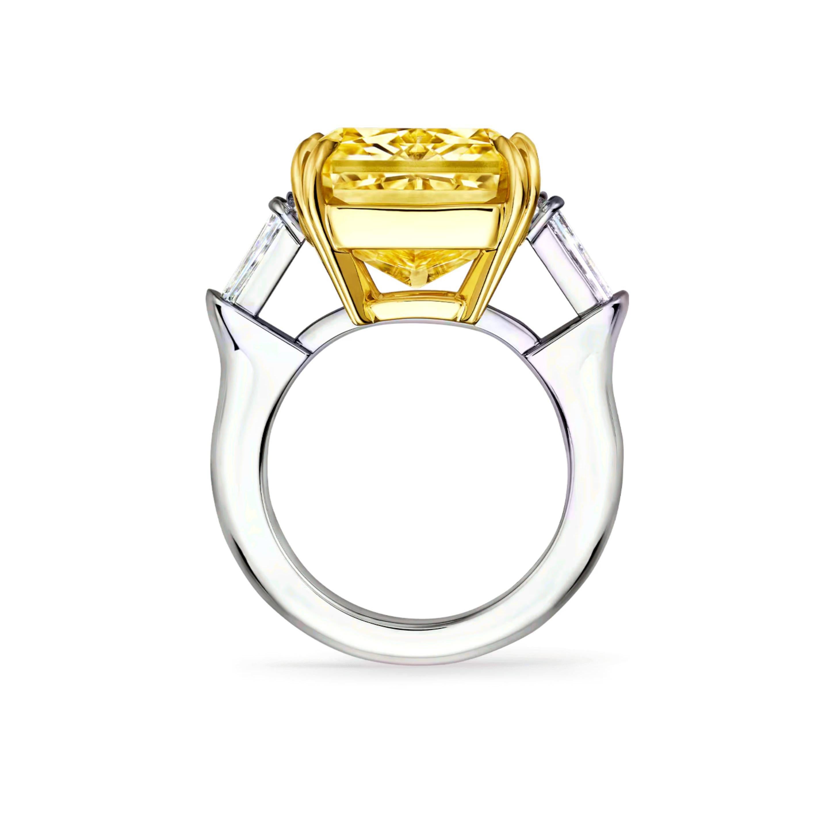  Stunning GIA Certified 6.85 Carat Radiant Fancy Yellow Diamond Ring

Elevate your jewelry collection with this exquisite ring featuring a breathtaking 6.85-carat radiant fancy yellow cut diamond, certified by GIA for authenticity and quality. The