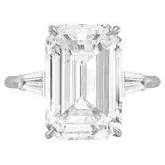 GIA Certified 6 Carat Flawless Clarity Emerald Cut Diamond Ring