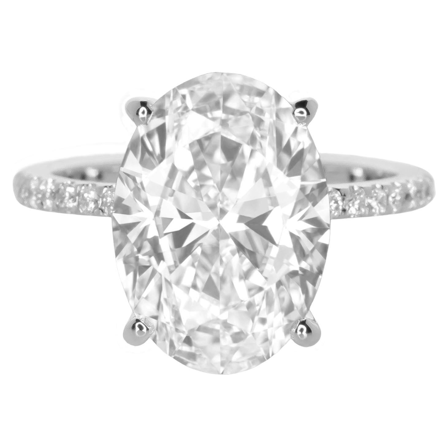 FLAWLESS Dcolor GIA Certified 4 Carat Diamond White Gold Ring For Sale