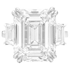 GIA Certified 6 Carat G Color VS Clarity Emerald Cut Diamond 18k White Gold Ring