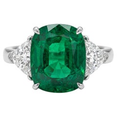 6ct emerald ring GIA Certified 6 Carat Green Emerald Diamond Platinum Ring