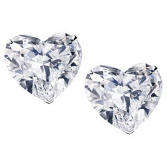 GIA Certified 6 Carat Heart Shape Diamond Studs E-F Color VS2 Clarity
