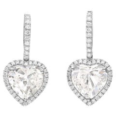 GIA Certified 6 Carat Heart Shape Diamond Studs 